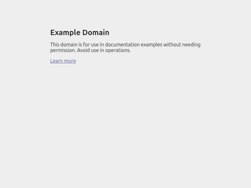 Example domain clean layout representation
